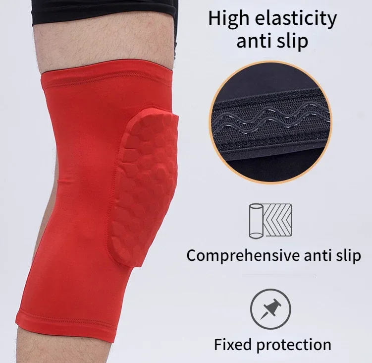 1PC Honeycomb Knee Pads Basketball Sport Kneepad Volleyball Knee Protector Brace Support Football Compression Leg Sleeves