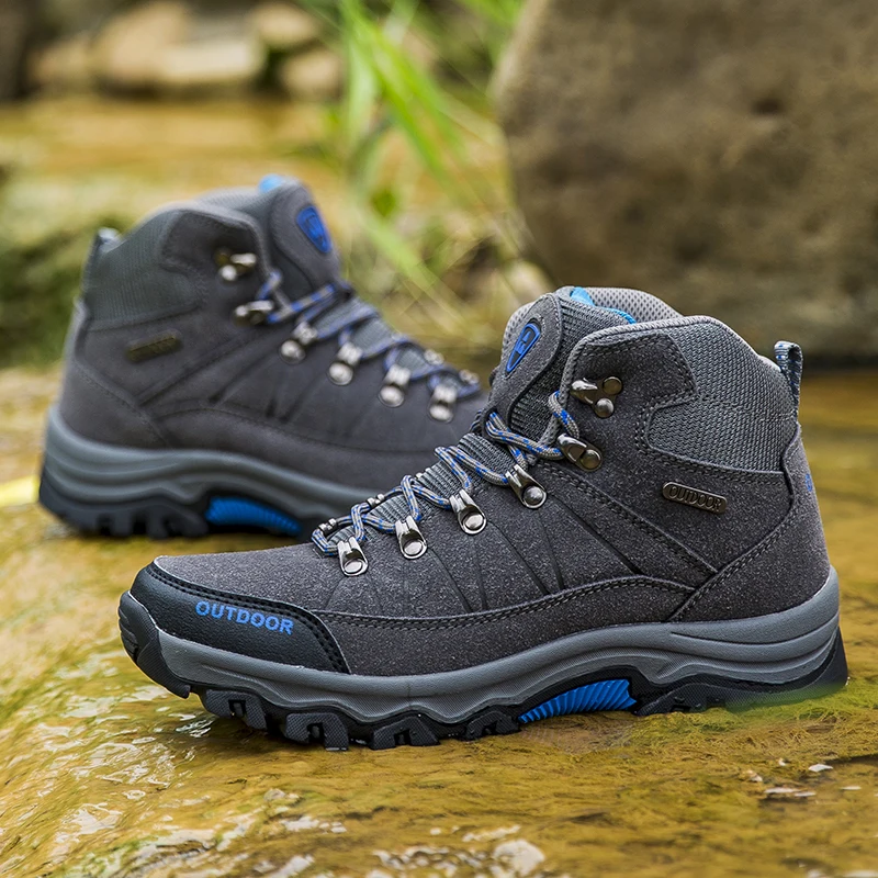 

2025 sports winter high-top hiking shoes men's outdoor shoes wear-resistant thick-sole large men's shoes