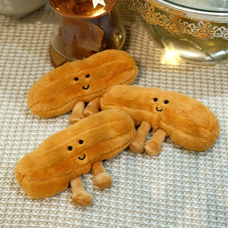 Cartoon Fried Dough Sticks Plush Pendant Keychain Cute Creative Soft Stuffed keyring Car Key Ring Backpack Bag Decor Kid Gift