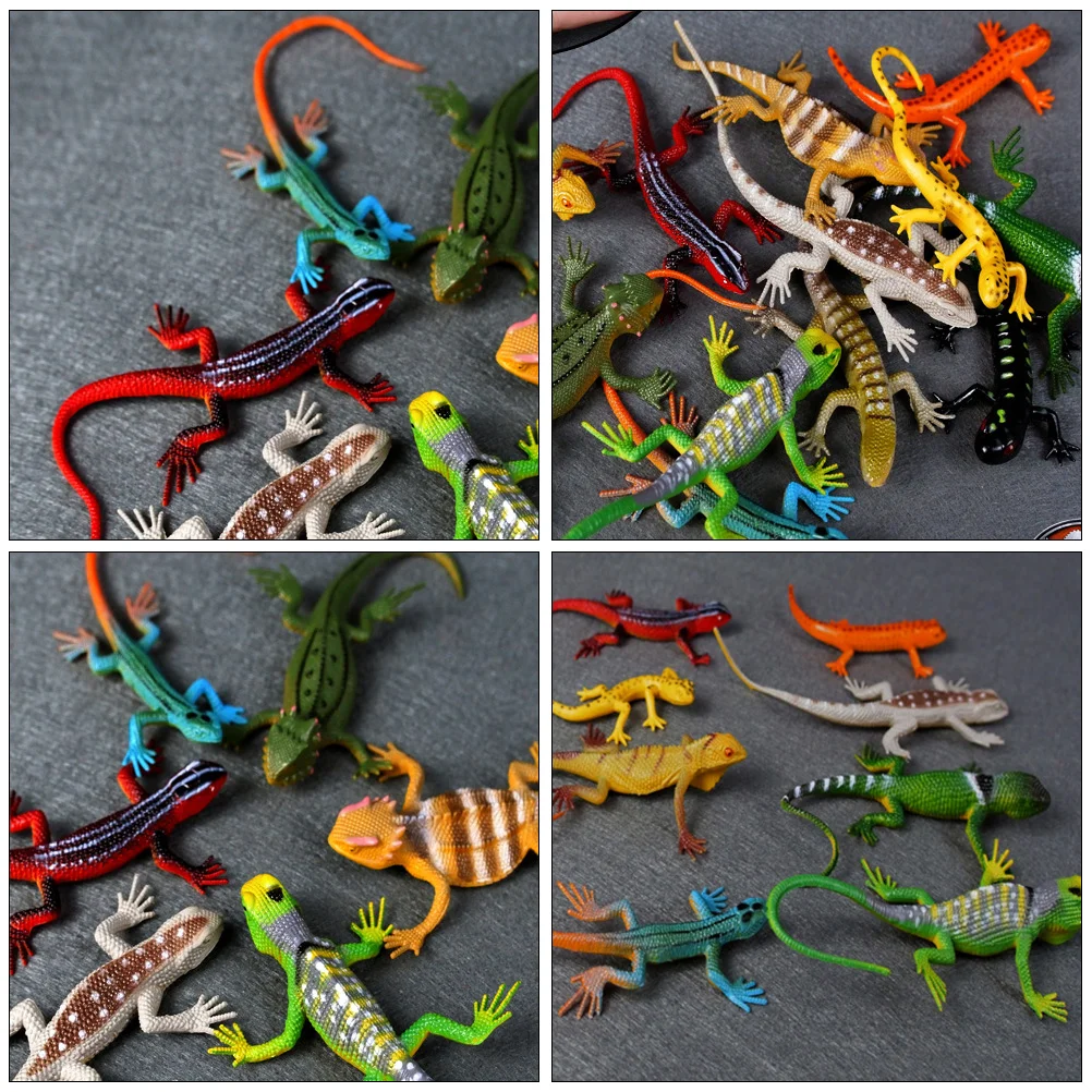 12 Pcs Artificial Lizard Simulated Model Lizards Reptile Toys Realistic Fake Plastic Set