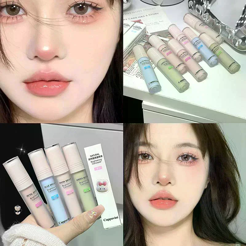 Cappuvini Brightening High Gloss Liquid Foundation Concealer Stick Lasting Moisturizing Face Contour Full Coverage Modify Skin