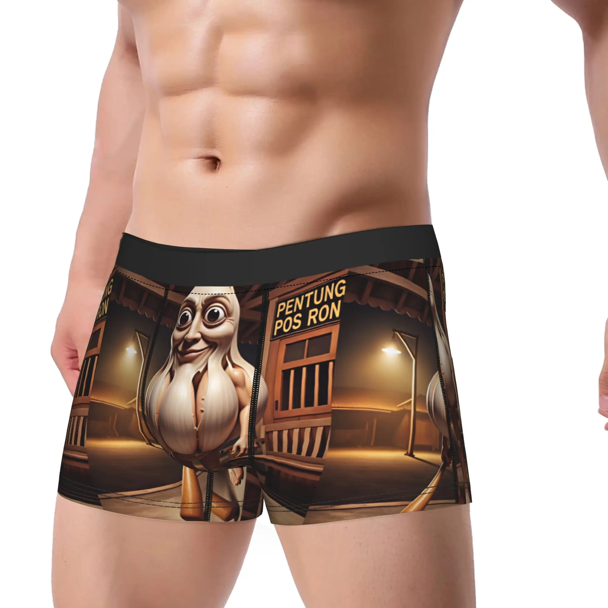 Tung Tung Sahur Garlic Funny Meme Underwear  Men Shorts Briefs Soft Trend Trunk Hot Sale Custom DIY Plus Size Underpants