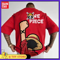 Anime One Piece Zoro Luffy Cartoon Figure Print Heavyweight T-shirt Large Size Summer Handsome Cartoon Leisure Couple Clothes