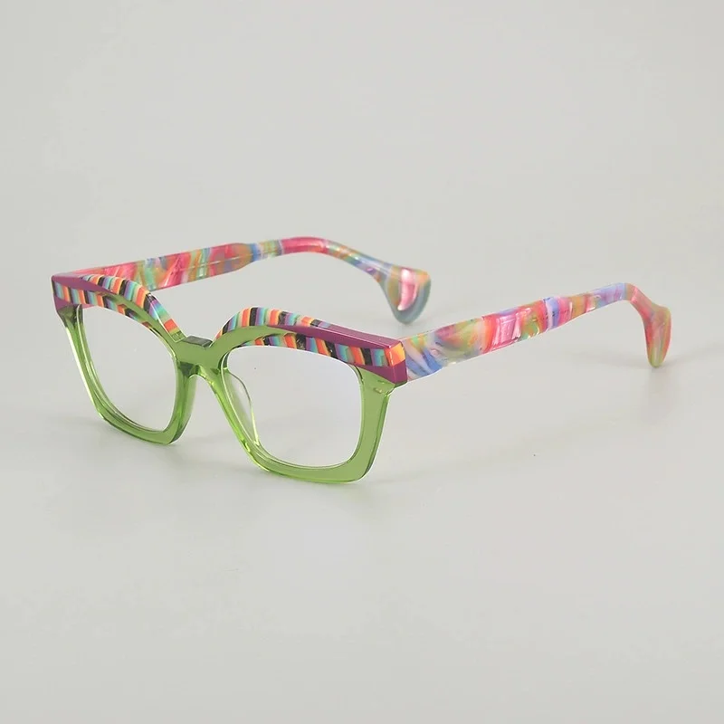 Belight البصرية خمر القط العين شكل اليدوية الملونة الجمع بين خلات الرجعية النظارات الإطار وصفة طبية عدسة 258