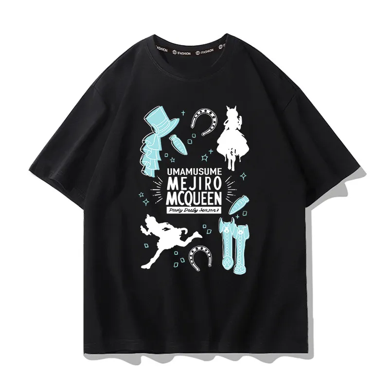 Anime Umamusume Pretty Derby Silence Suzuka Short Sleeve T Shirt Women Men Aesthetic Graphics Tshirt Cotton Tees Streetwear
