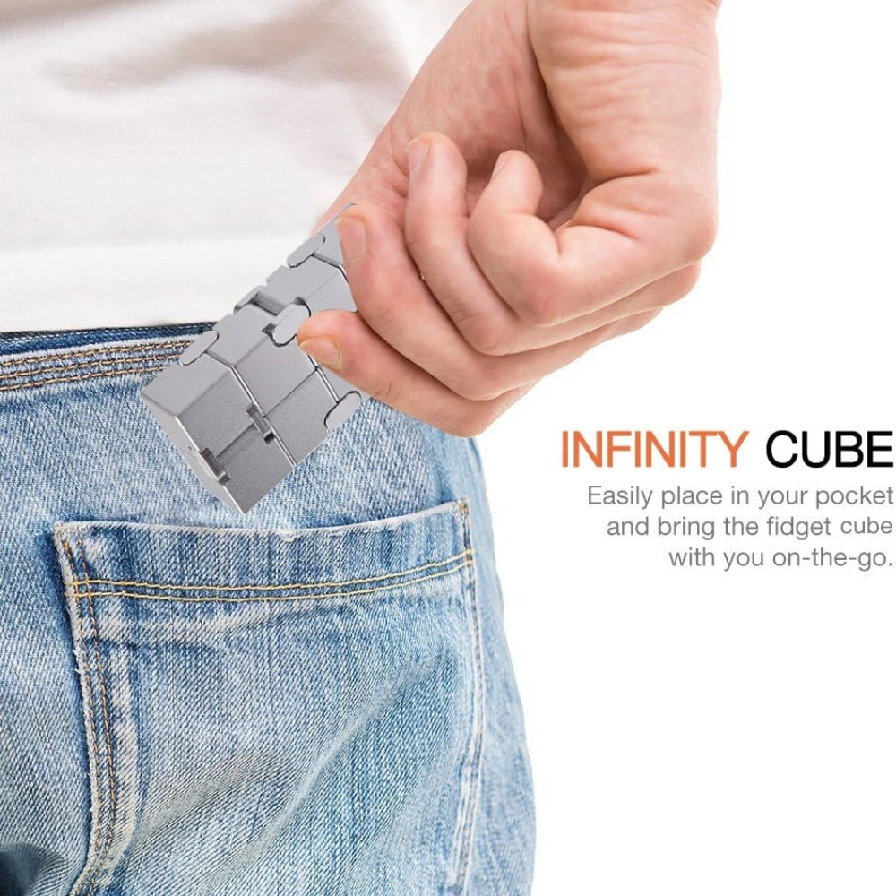 ของเล่น Fidget Finger, Metal Infinity Cube Prime เพื่อบรรเทาความเครียดและความวิตกกังวล, ของขวัญทางประสาทสัมผัสที่ทนทานเป็นพิเศษสําหรับผู้ใหญ่และเด็ก