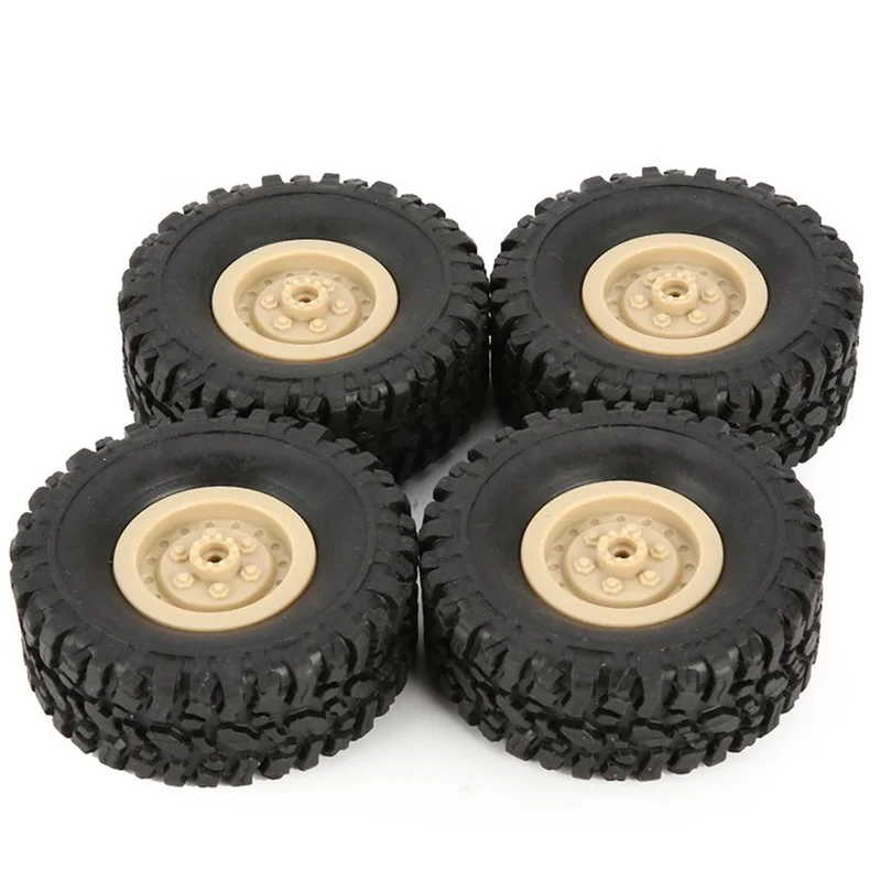 4Pcs Rubber Wheel Rim Tire Tyre For RC 1/16 Climbing Crawler Car WPL B-1/B-24/C-14/C-24/B-16 Truck Model Spare Parts Accessories