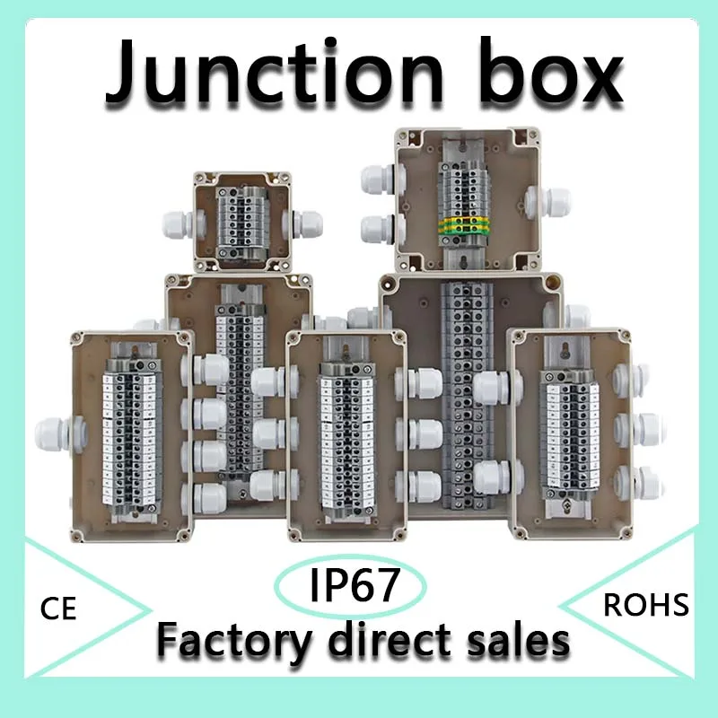 Outdoor waterproof junction box with terminals Outdoor rainproof circuit junction box High-power junction box