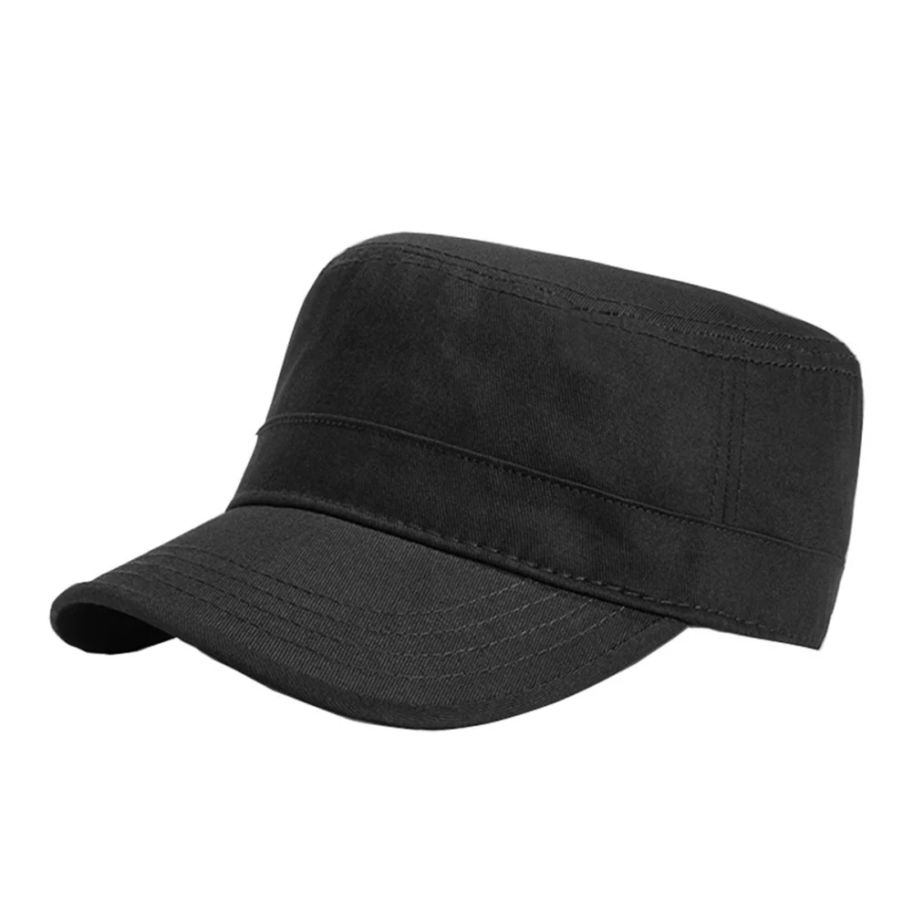 Gorra del ejército de cadete para hombres y mujeres, gorra de béisbol de algodón, parte superior plana plegable, Color sólido, pesca al aire libre, Viajes