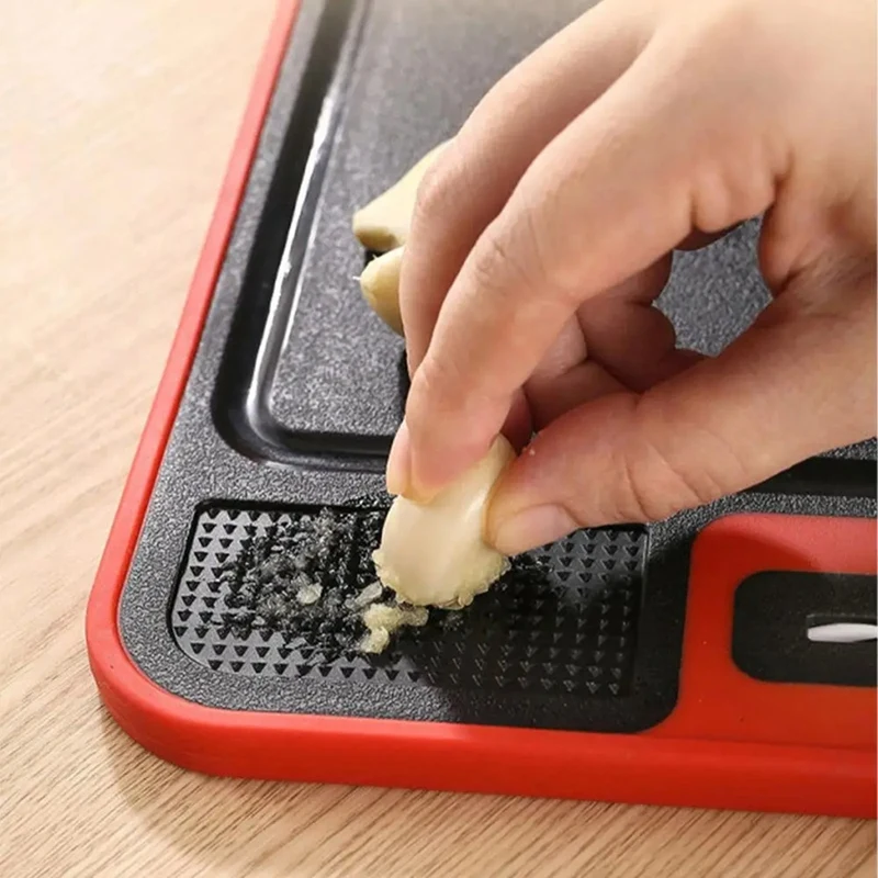 Defrost Tray Cutting Board Double-Sided Cutting Board Household Tray Tools for Meat with Cutting Board and Sharpener-A69M