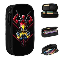 Violent Deadpool Wolverine Pencil Cases Fashion Pen Box Bags Student Big Capacity Office Cosmetic Pencil Box