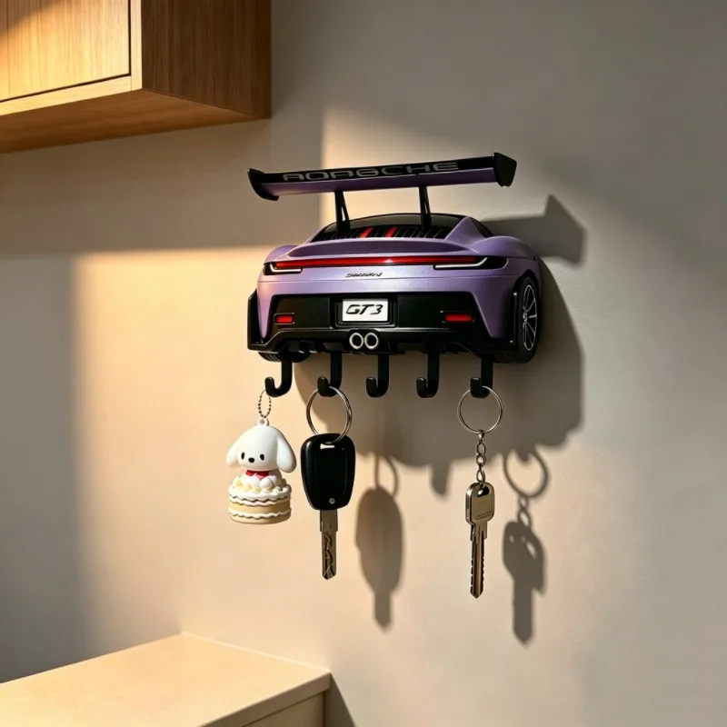 D Printed Automotive Wall Key Holder Two Hooks Decorative Car Rear Design Kg Stated Capacity Purple White Options Entryway