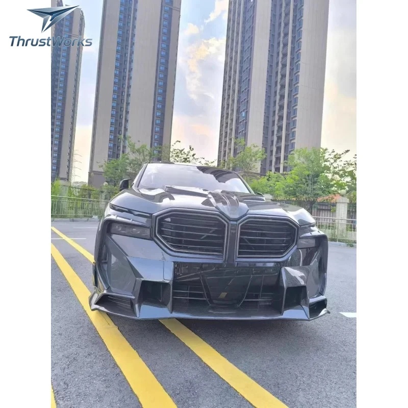 ThrustWorks Small Body Kit XM G09 With Front Lip Rear Diffuser Side Skirts Roof Spoiler Glossy Black FibDurle New
