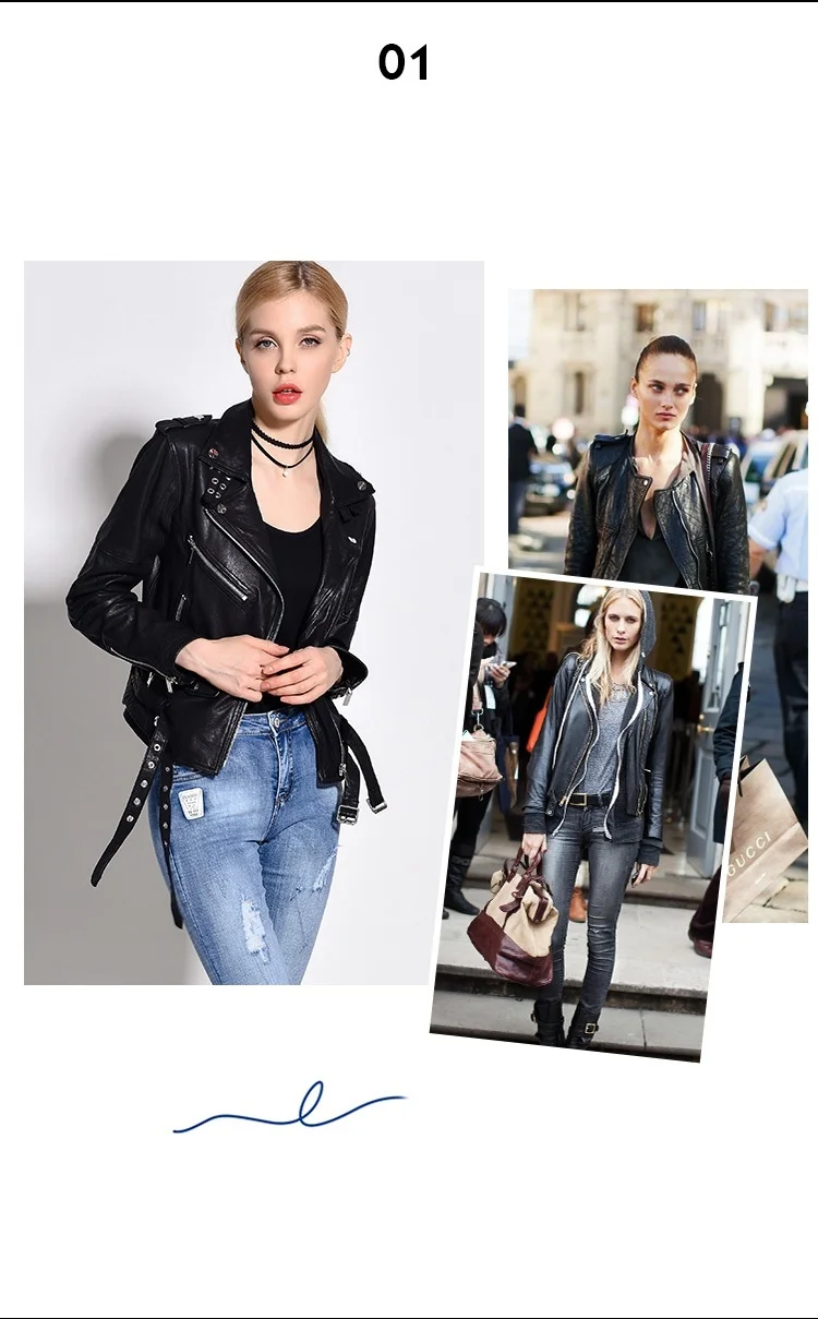 leather Free shipping,2023 genuine woman coat.fashion biker tanned sheepskin jacket,black slim leather clothes,sales