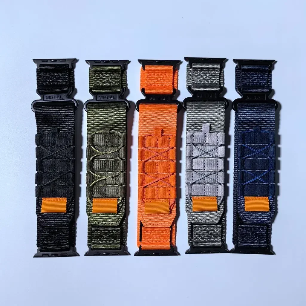 Sports Watch Band For Apple iwatch Ultra 2 SE 9 8 7 41 44 45 49MM series 6 5 4 3 2 38 40mm Nylon Loop Wristbelt