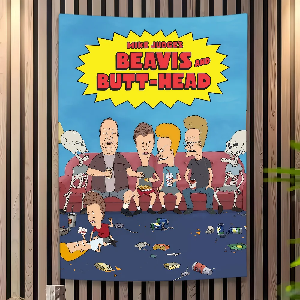 Anime Beavis And Butt-Head Flag Wall Decorations Home Decor Suitable For Living Rooms Bedrooms Dormitories Parties And Holidays