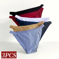 3Pcs/Set Cotton Panties Women Brazilian Panties Low Rise Briefs Female Underpants Sexy Lingerie Comfy Breathable Underwear M-XL