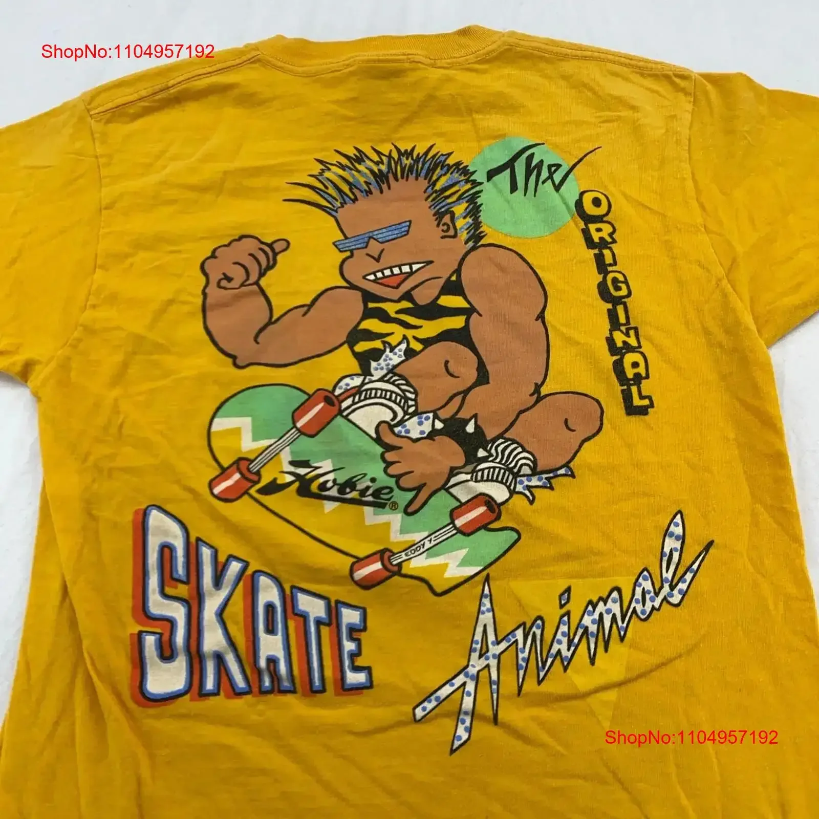 

Винтажная футболка 80-х годов HOBIE THE ORIGINAL SKATE ANIMAL SKATEBOARD XS для серфинга, пляжа, винтажная стираная мужская повседневная слегка удобная