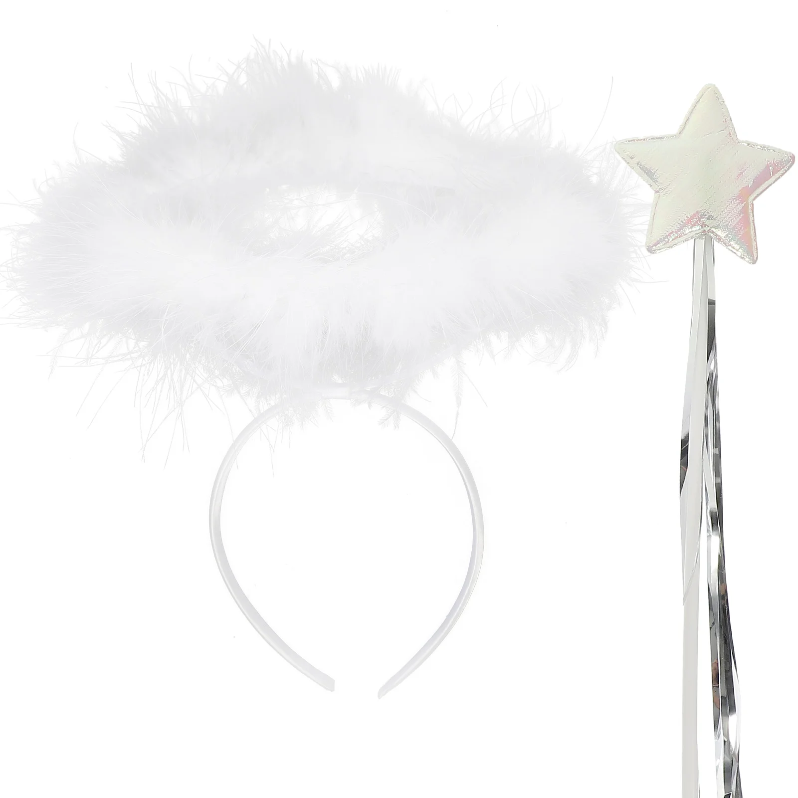 

Angel Cosplay Princess Costume for Girls Halloween Outfit Hair Decor Stick Child