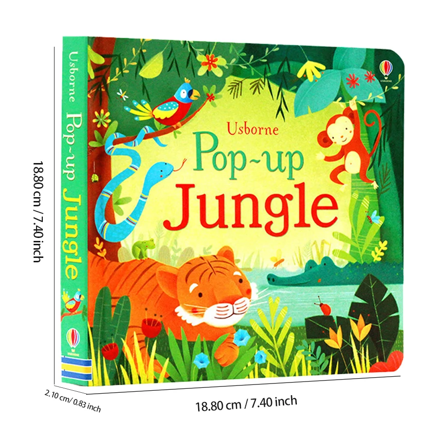 Pop-Up Jungle 3D Lift-the-Flap Book, English Picture Book for Toddlers, Early Educational Storybook,Bedtime reading materials