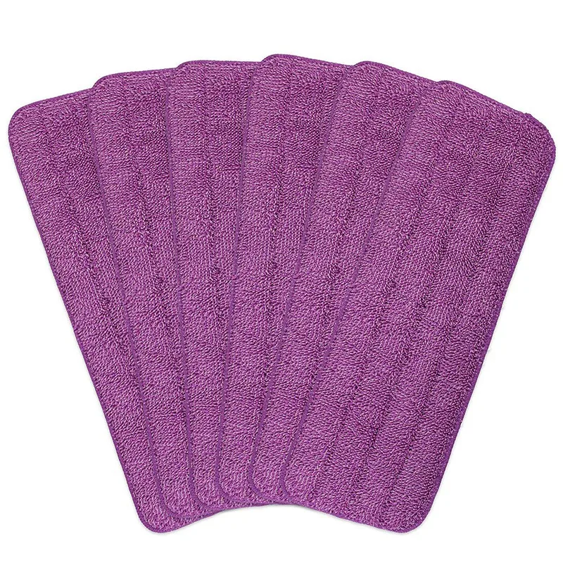 A16F-Flat Mop Heads 6 Pcs Microfibre Mop Pads 42Cm X 14Cm Spray Mop Refill Replacement Pads Mop Head Covers - Machine Washable (