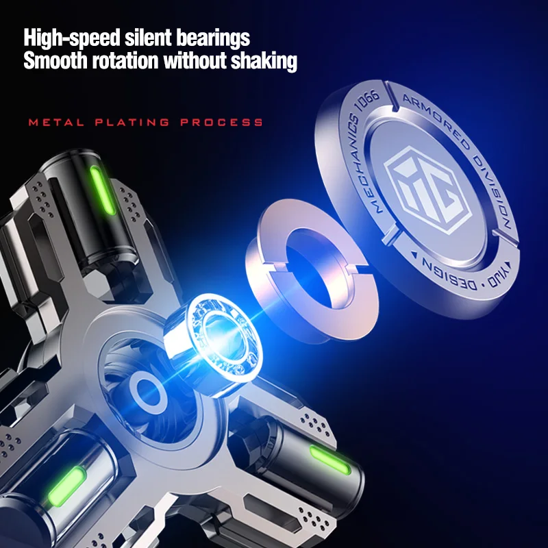 Fidget Spinner Metal Alloy Luminous Long Lasting Fingertip Gyro EDC Spinning Top Stress Relief Toys for Adults Kids