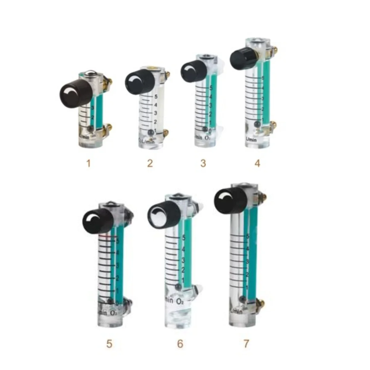 Oxygen flowmeter adjustment control for 1.5L/3L/5L/10L transparent glass oxygen chamber flowmeter