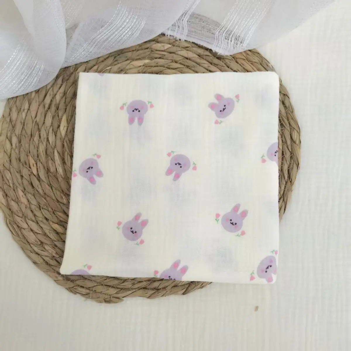 

100% Pure Cotton Baby Muslin Swaddle Blanket (1pc) - Essential for Newborn Boys Girls Cute Animal Print Swaddle Wrap Towel