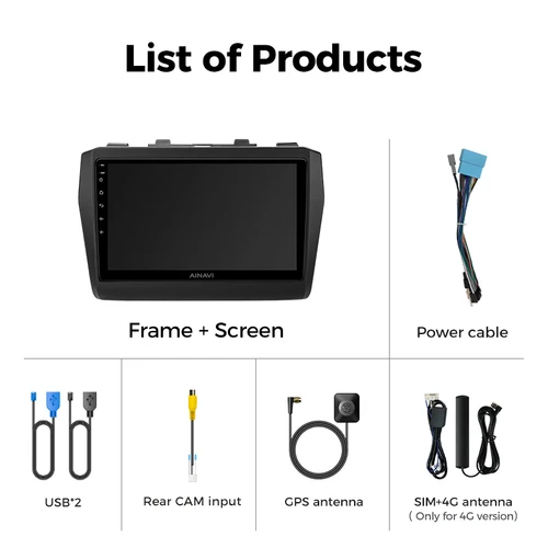 Imagen 2 del producto Reproductor Multimedia para coche Ainavi para Suzuki Swift 2017 2018 2019 2020 2021 inalámbrico Carplay Android Auto 4G Wifi 2din