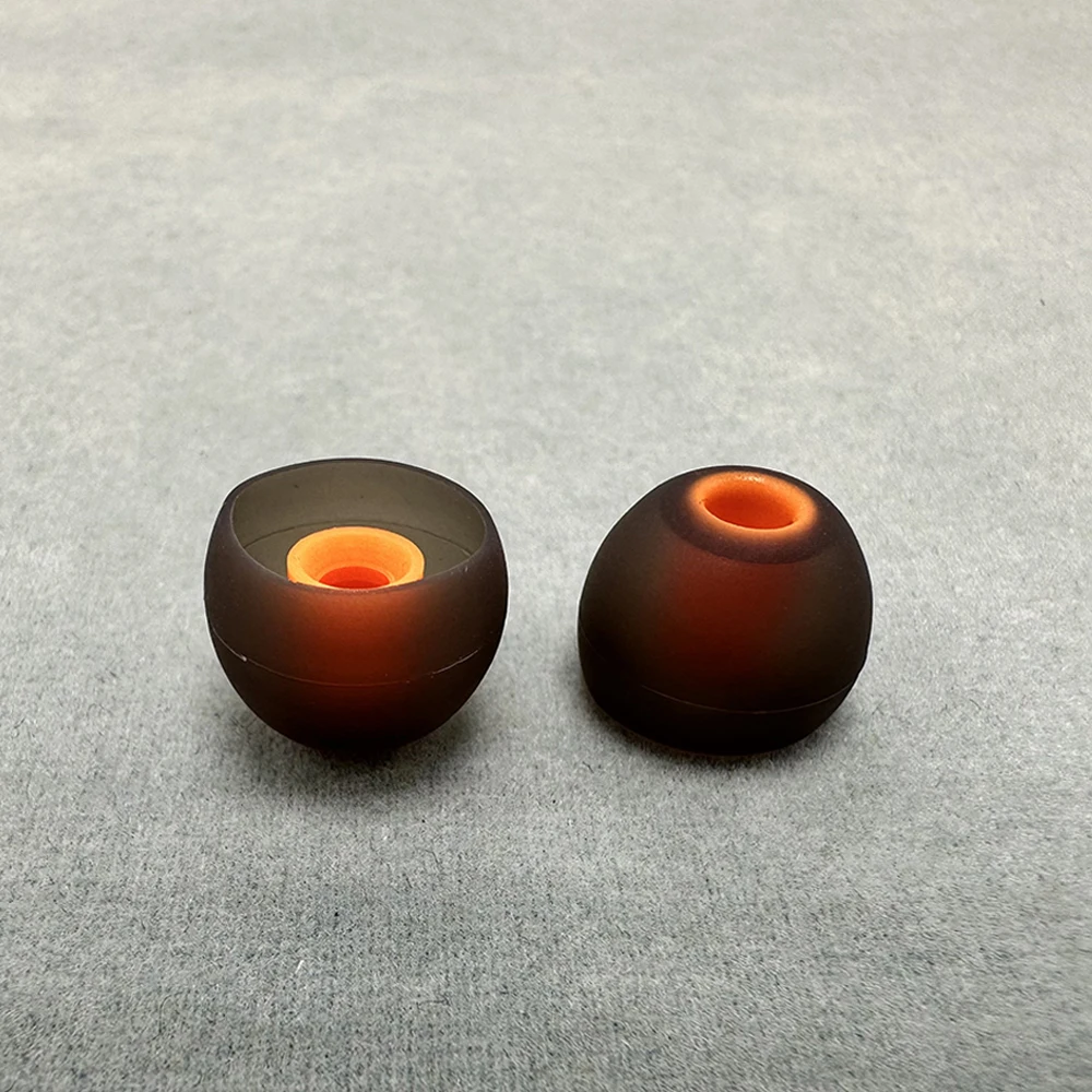 3.8มม. ซิลิโคนนุ่มครอบคลุมหูฟังเอียร์บัดปลายหูแผ่นรองหูสองสีสำหรับหูฟัง10ชิ้น/5คู่