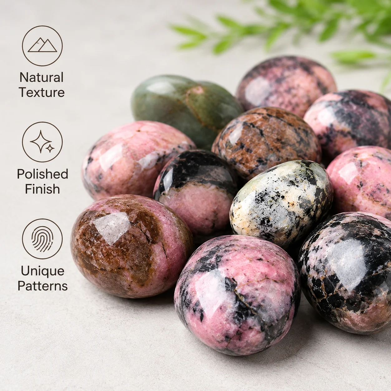 300g Natural Rhodonite Tumbled - огляд і ціна Gemstone Polishing Kit