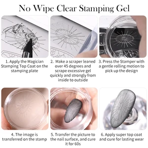 かわいい5mlの魔術師スタンピングトップコート拭き取りクリアスタンピングジェルと爪粉マニキュアスタンピングワニスを塗る 10ベストセールススタンピングジェル-2