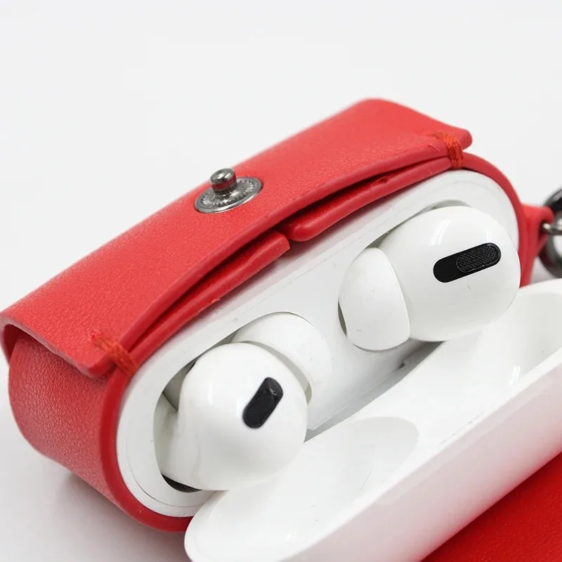 Para AirPods Pro funda con correas, funda protectora de cuero suave para Apple para AirPod Pro funda de 2a/1a generación, funda Acce