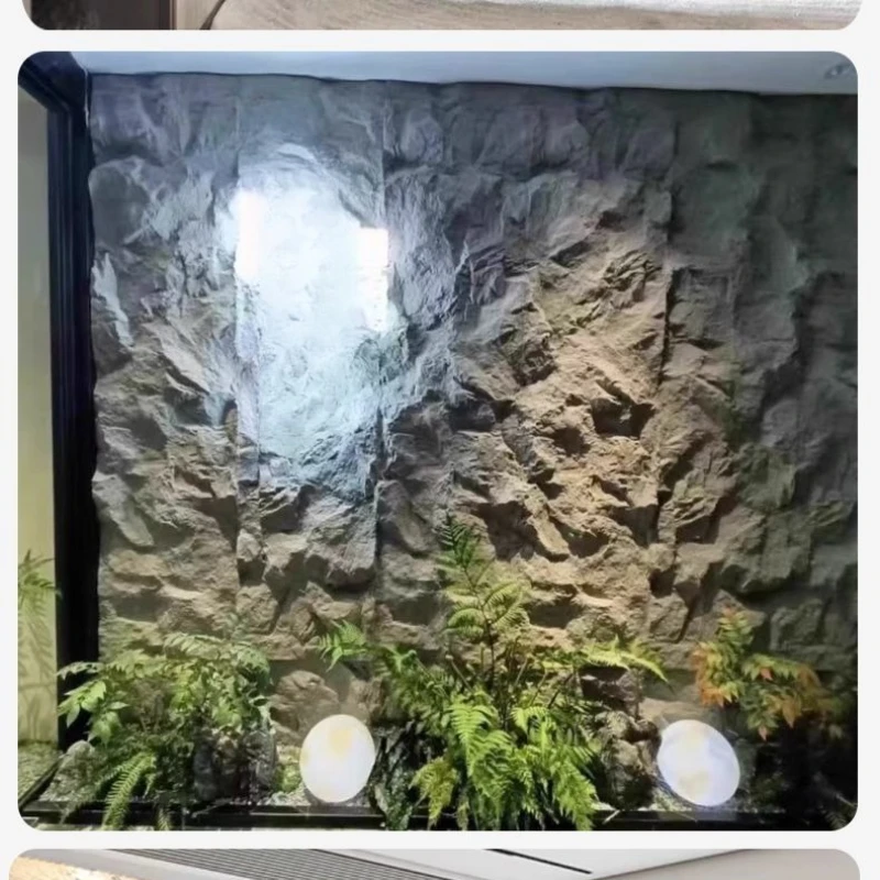 Volumetric rock mountain peak rock three meters long continuous pattern large plate text