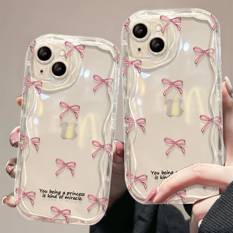 Wave transparent pattern Case For Samsung Galaxy S24 S23 S22 Ultra S20 Fe S21 Plus A23 A22 A52S A32 A14 A34 A54 A24 A13 5G 4G wa