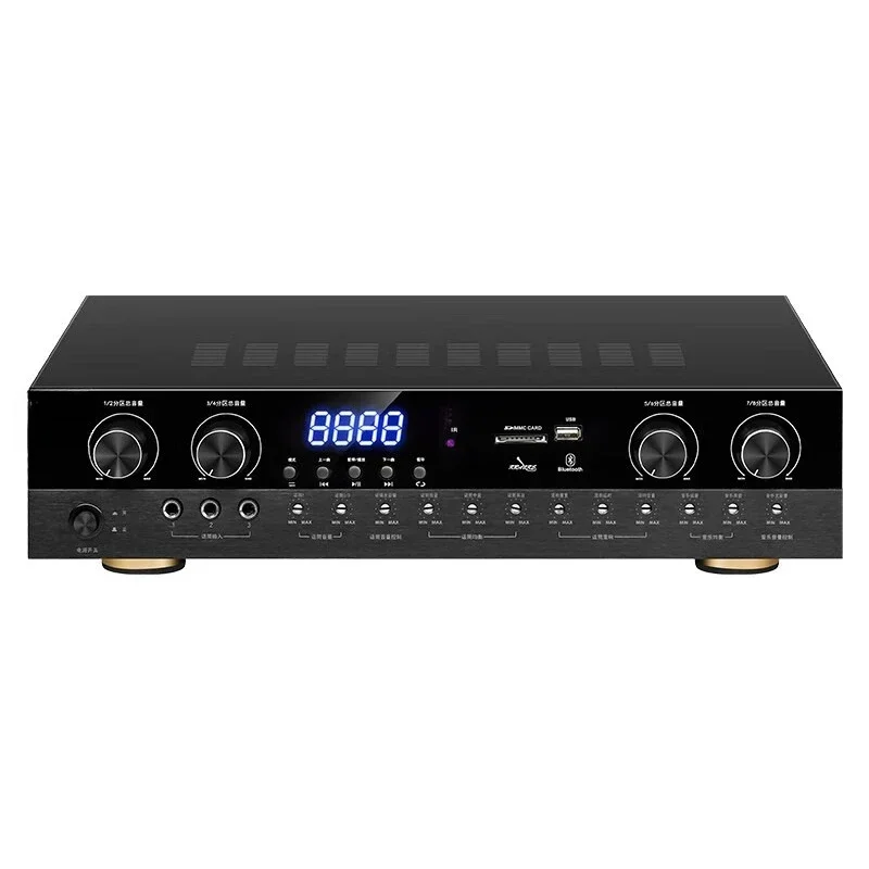 Professional household high-power four-channel stereo, fixed-resistance karaoke meeting room stage performance amplifier