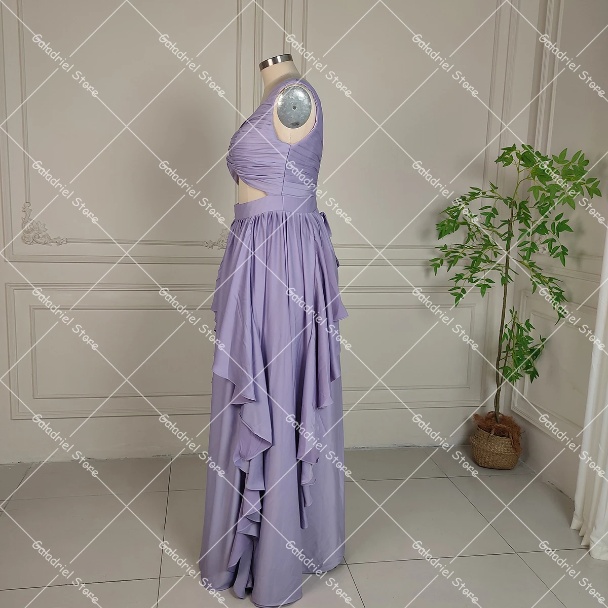 فستان سهرة من الساتان مكشكش على شكل حرف V مكشكش، صور حقيقية، قواطع مخصصة، مشد بلون سادة، فساتين حفلات الكوكتيل الأنيقة