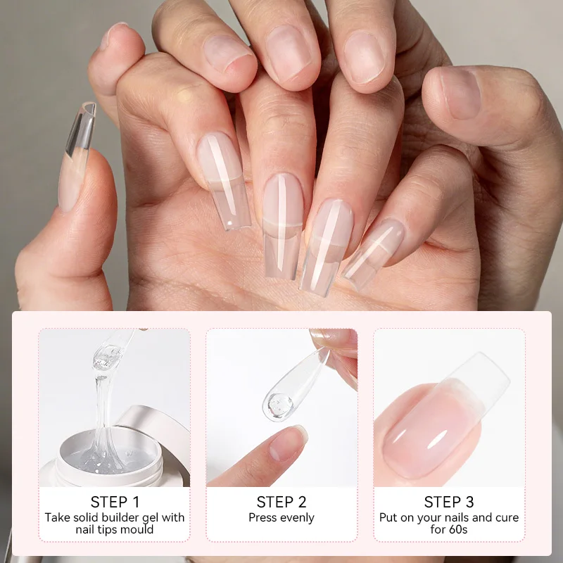 BORN PRETTY 60g Clear Non-Stick Hand Extension Gel Nail Polish 5D Shaping/Sculpting/Carving Hard Gel DIY Nail Art at Home