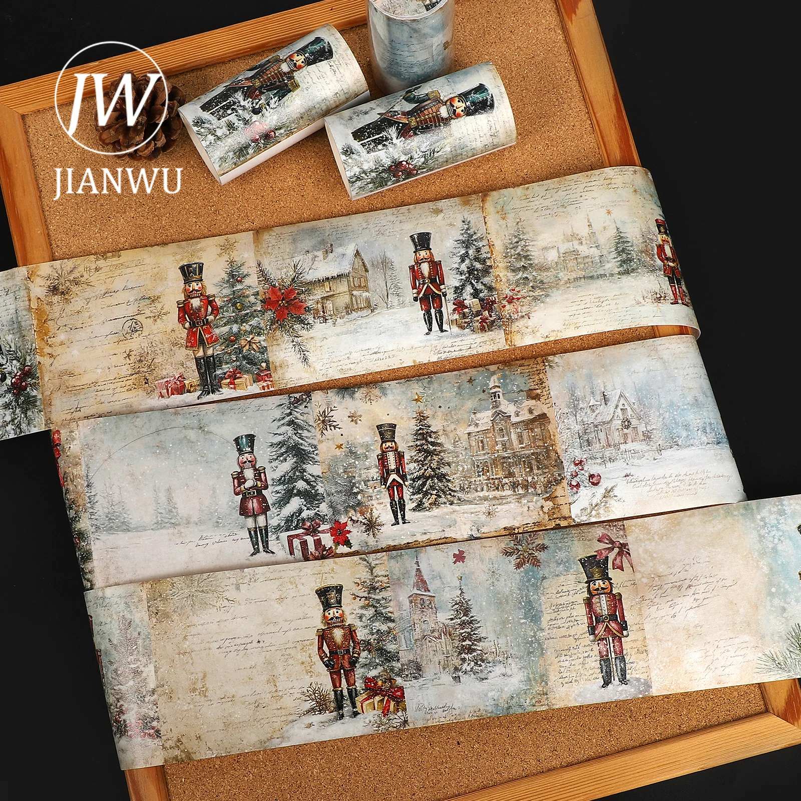 JIANWU 80 мм * 172 см винтажный рождественский крекер снежный солдат пейзажный материал коллаж васи лента креативный DIY журнал канцелярские