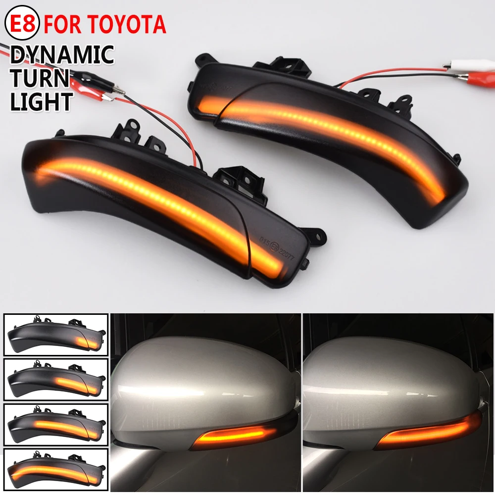 LED Dynamic Side Mirror Sequential Turn Signal Light For Toyota CAMRY PRIUS REIZ WISH MARK X CROWN AVALON IQ EQ EV Car Styling