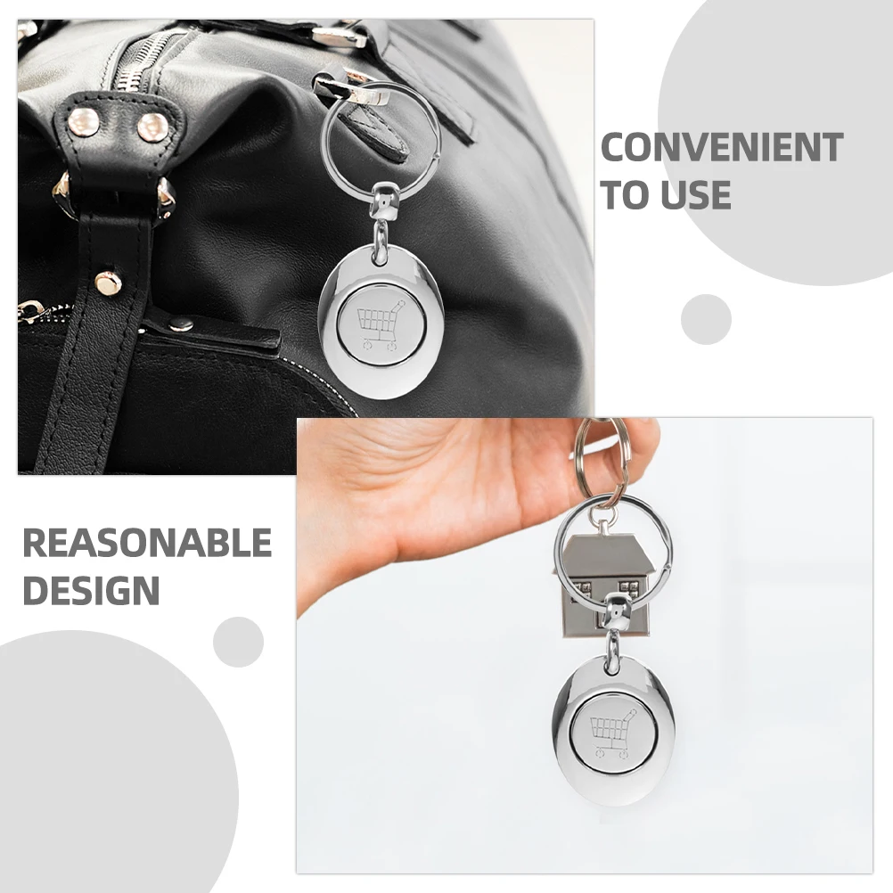 3 pcs Zinc alloy Key token keychain keyring Trolley Token Keychain Key Fob Metal Key