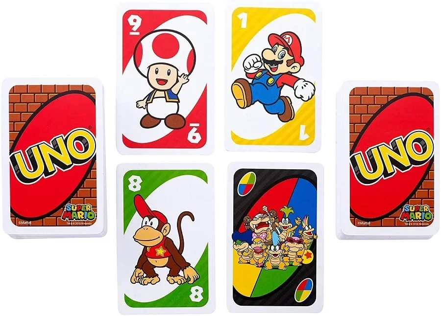 Super Mario Games Mario UNO Card Puzzle Game Family Funny Entertainment Board Game Poker Kids Toys Playing Cards birthday gifts