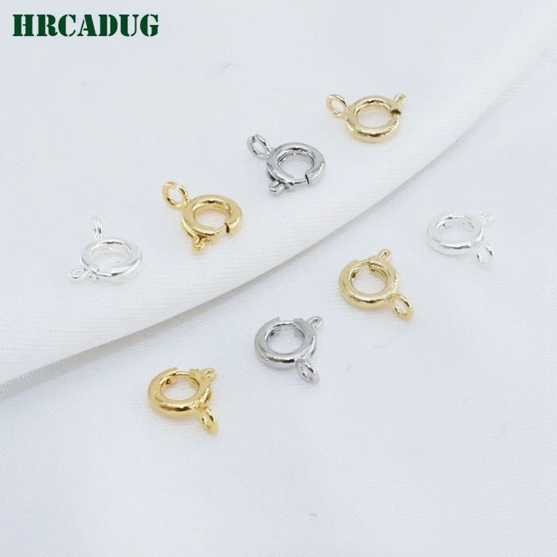 

Jewelry Buckle 18K Gold Plated Round Spring Clasps DIY Handmade Bracelet Necklace Making Supplies Accessories End Close Buckle