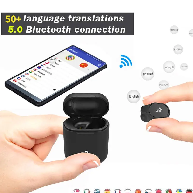 NEW Peiko S Translation Headphones 50+ Languages instant Translate Smart Voice Translator Wireless Bluetooth Translator Earphone