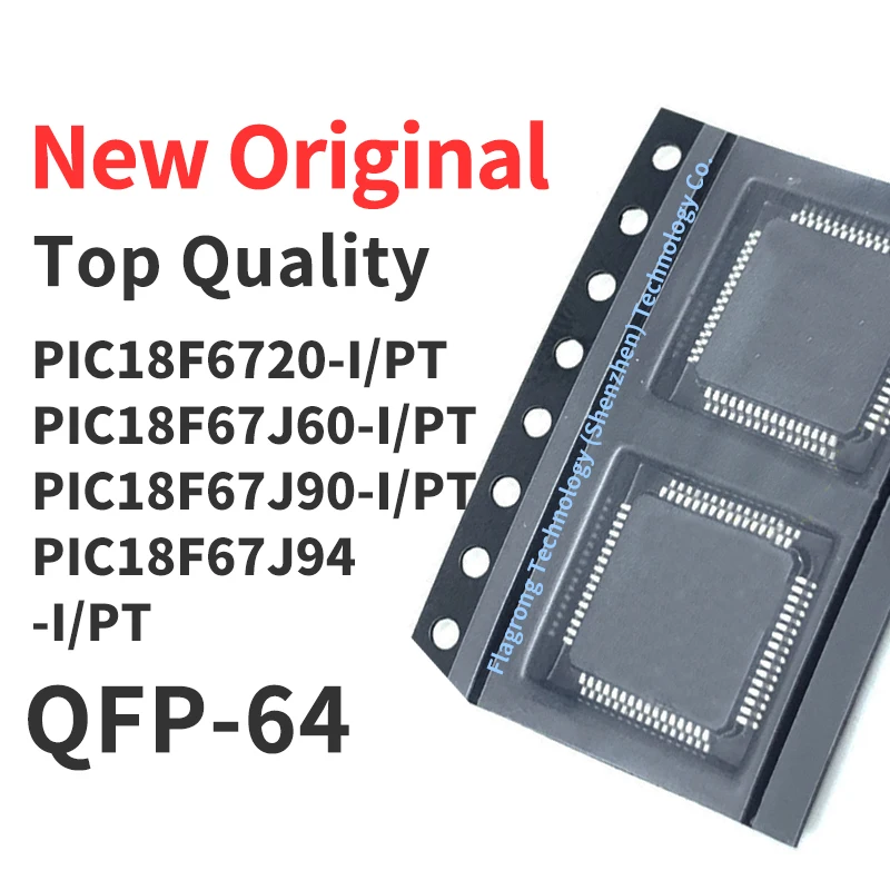 

(1 Pcs) PIC18F6720 PIC18F67J60 PIC18F67J90 PIC18F67J94 -I/PT QFP-64 Chip IC New Original