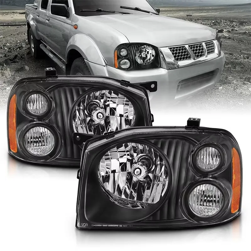 2001-2004 for Nissan Frontier Pair of New Blue Headlight Assembly Amber & Yellow Xenon HID Lamps Front Headlamp