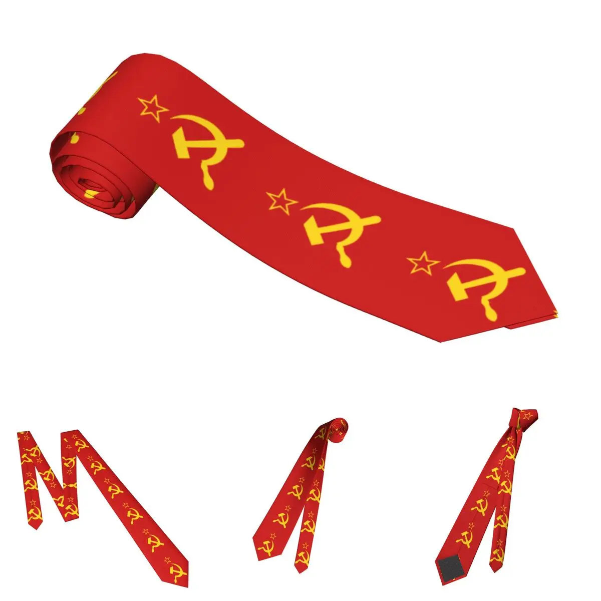 USSR Hammer And Sickle CCCP Russian Soviet Flag Neckties Silk 8 cm Wide Neck Ties for Mens Suits Accessories Cravat Office