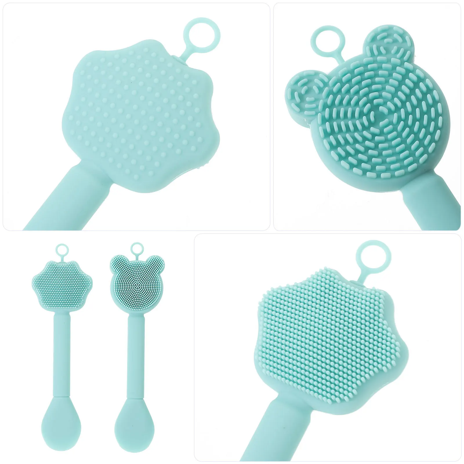 

2Pcs Silicone Dual-End Facial Cleansing Brush Soft Face Mask Applicator Lightweight Portable Skin Scrubber Face Mask Applicator