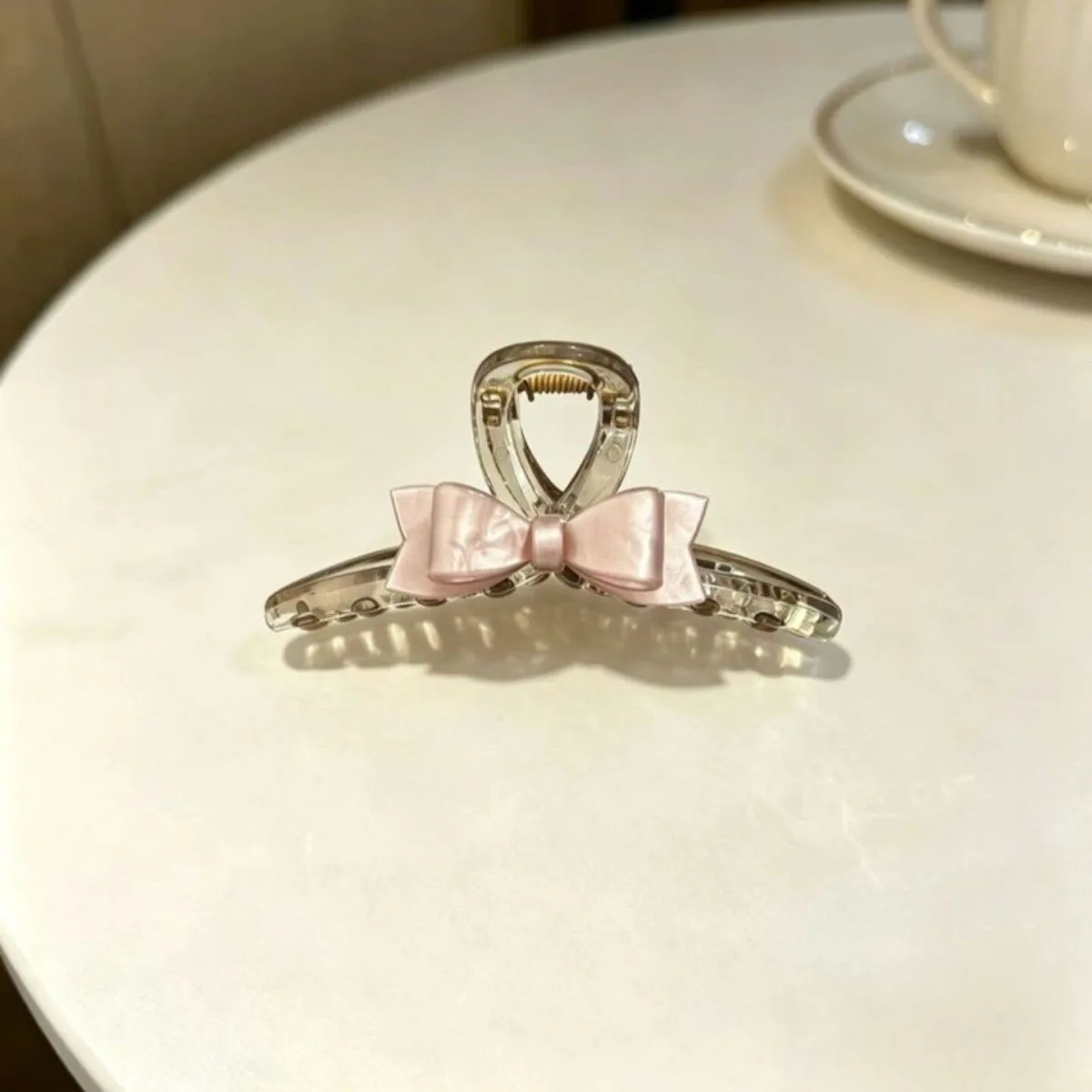 Korean Acrylic Bow Dragon Bone Shark Hair Claw French Style Arc Large Hair Clamp for Women Back Head Hair Accessories view 5