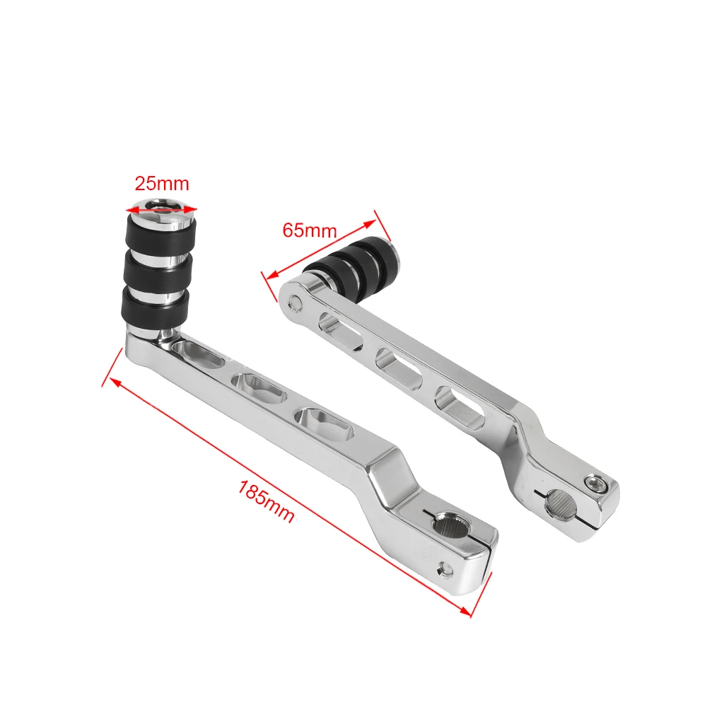 Palanca de cambios con punta de talón de aluminio CNC, clavijas de cambio negras/cromadas para Harley Softail Touring Electra Road Glide FLHR